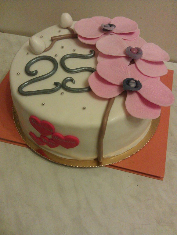 Торт на серебряную свадьбу-жду критики)))