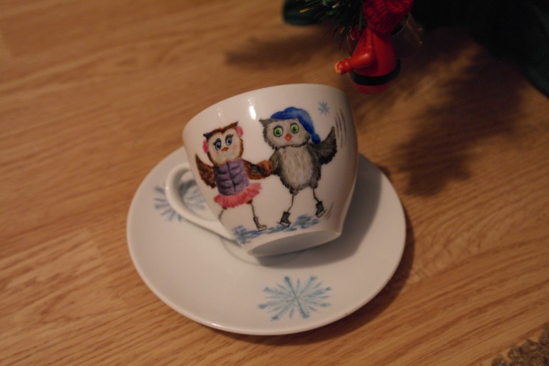 Кружки с росписью к Новому году