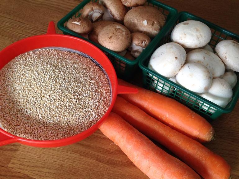 Киноа с грибами