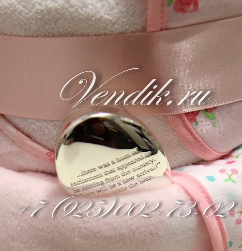 Подарок на рождение для девочки.Торт из памперсов " Розовые сны " (Коллекция VIP"Изящные подарки" )