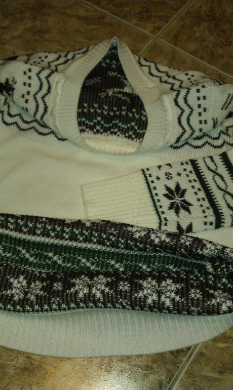 Оригинальные фото. Длинный свитер с оленями.