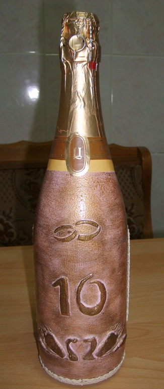 Бутылочка к годовщине, попытка лессировки.