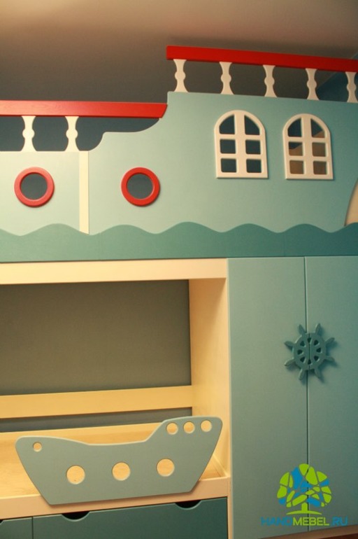 Эксклюзивная детская мебель. КроВать-корабль "Фрегат Арсений"