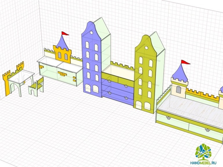 Эксклюзивная детская мебель на заказ. Комплект  "Рыцарь"