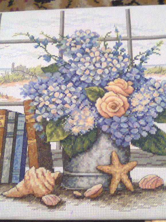 Гортензии и ракушки