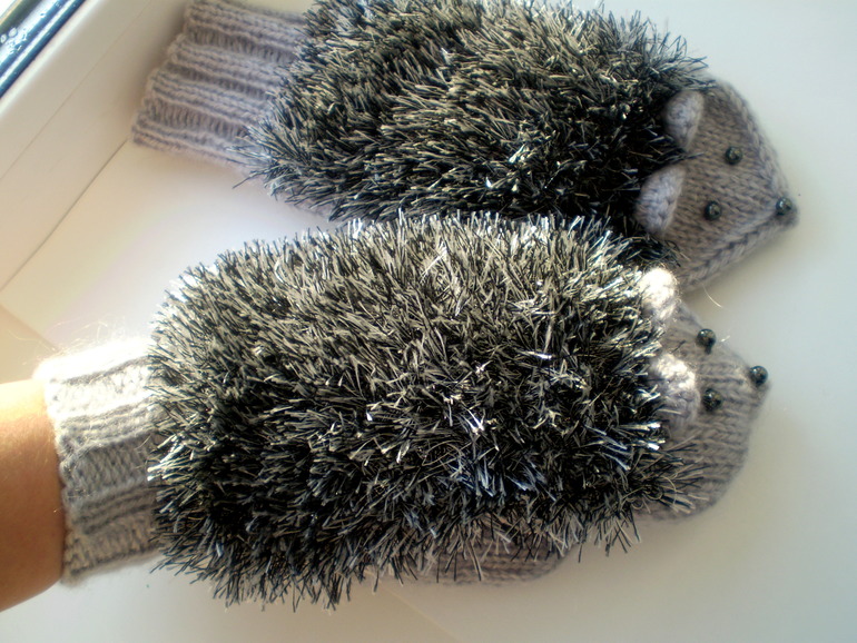 Варежки-Ёжики для дочки