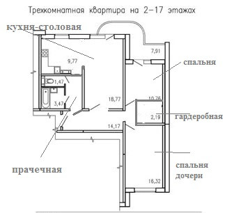 Перепланировка трешки