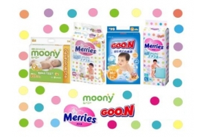 Подгузники и трусики Moony, Goon, Merries