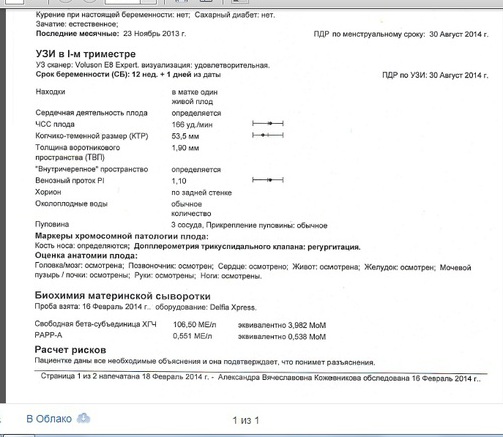 В продолжение предыдущего поста риск с Дауна 1:19
