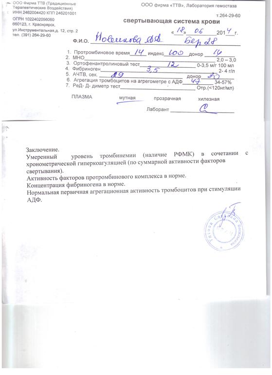 Свежий гемостаз) 29 недель