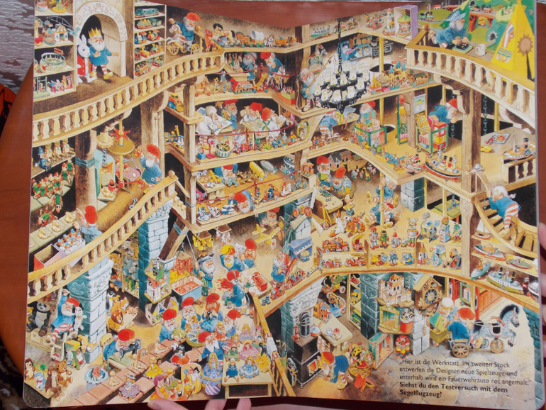 Развороты Das große Tony-Wolf-Wimmelbuch. Hase Hops im Spielzeugland by Tony Wolf