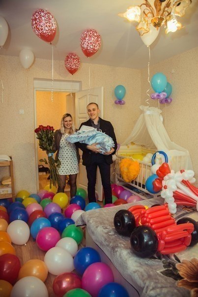 Как вас встречали папочки из Роддома?=)