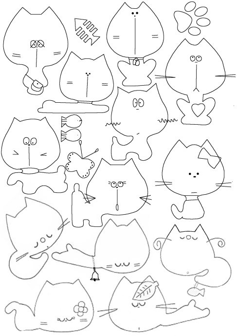Выкройка мягкой игрушки - котик