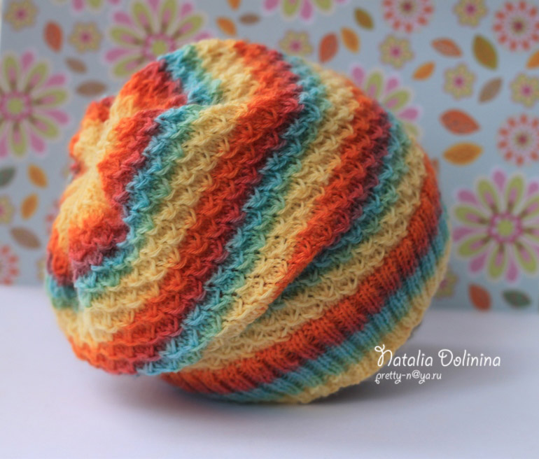 Радужный комплект шапка+шарф