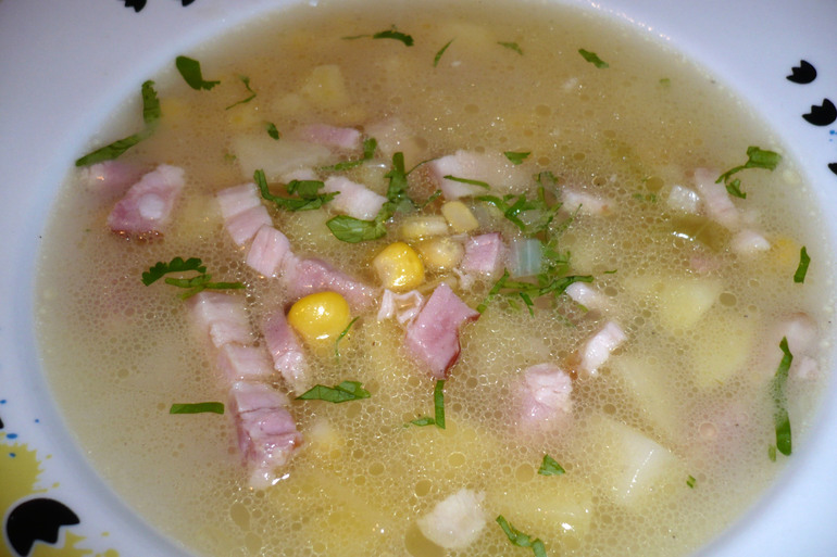 Похлёбка из бекона с кукурузой