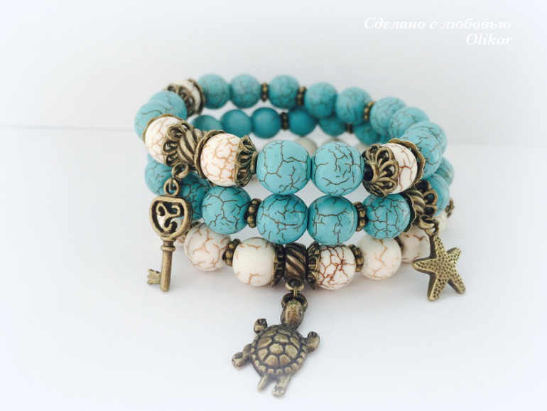 Сет с часами "Бирюзовый песок"