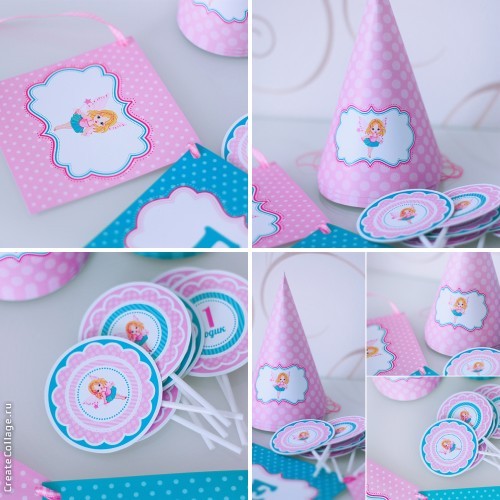 Небольшой бирюзово-розовый набор с феечками для Евочки