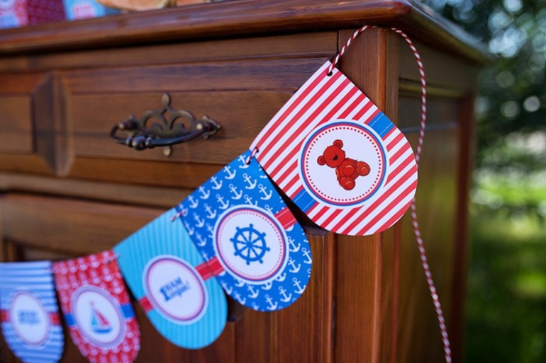 Оформление Дня Рождения в морском стиле для тройняшек