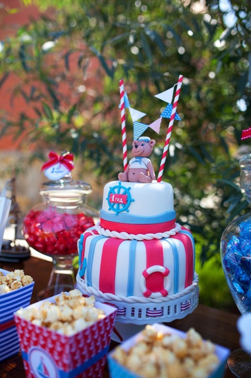 Оформление Дня Рождения в морском стиле для тройняшек