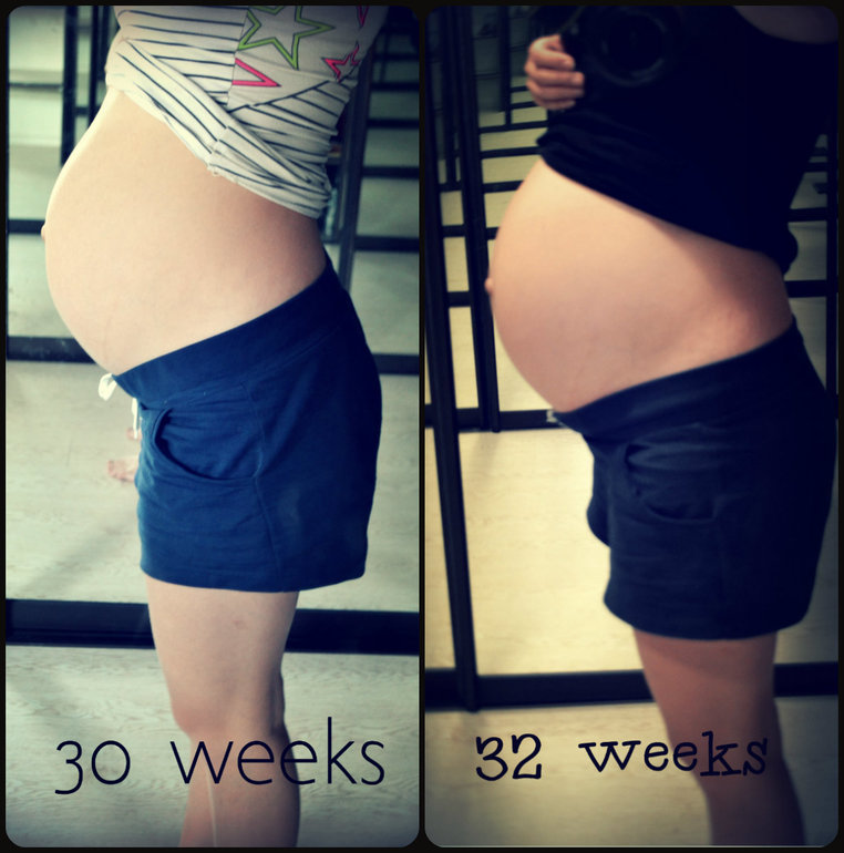 32 недели... плюс фотопуз, точнее мини коллаж))
