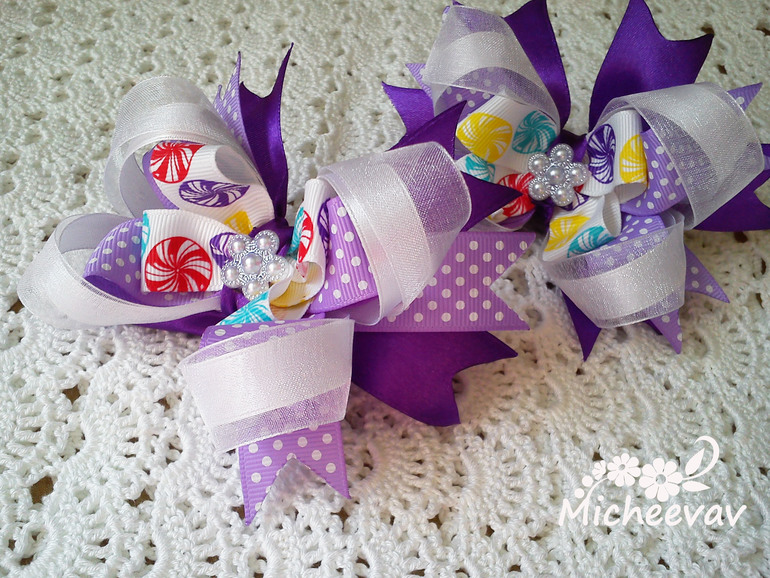 Банты "Сиреневый горох"