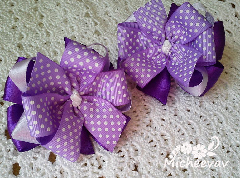 Банты "Сиреневый горох"
