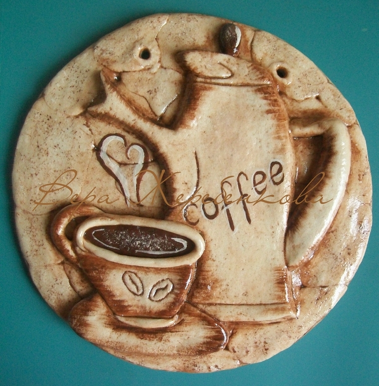 Панно кофейное : ) Слепилось подруге в подарок.