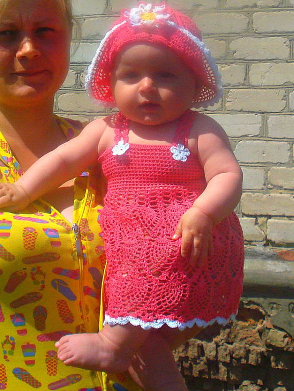 Сарафанчик и панамка крючком