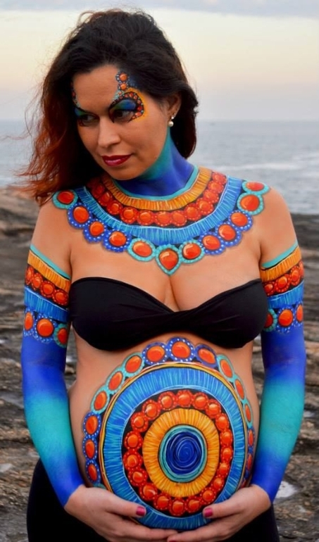 Идеи для фотосессии беременных, часть 3 "Боди арт животиков""