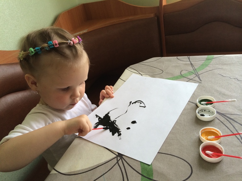 Художка. Занятие 2 Рисуем ватными палочками.