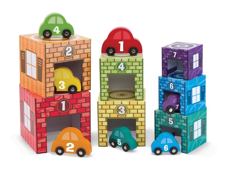 Набор машин и гаражей Melissa and Doug. Отличный подарок на 2 годика мальчику!