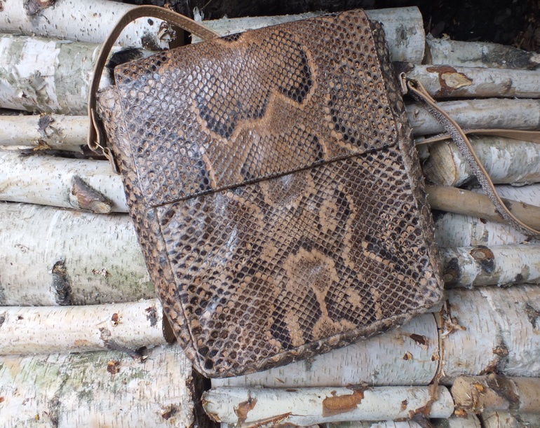 Сумка для ноутбука или планшета из натуральной кожи питона