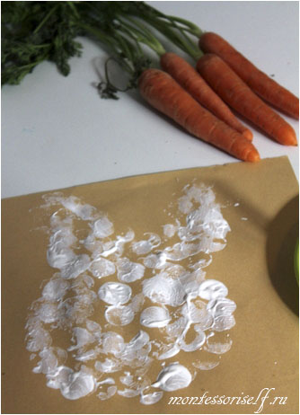 Рисование и печать морковкой! Фотоотчет :)