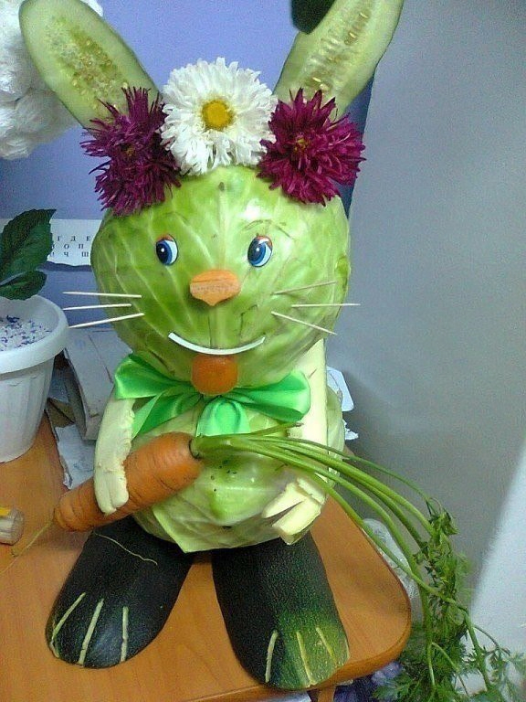 Поделки осенние из овощей фото из капусты