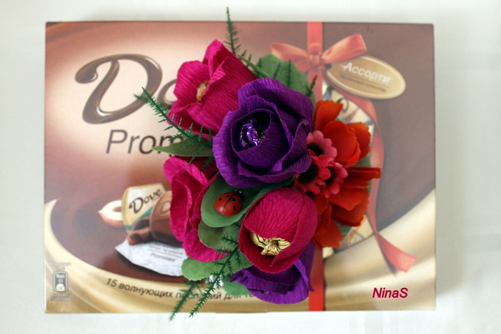 Композиция на конфетах, тренировочная.