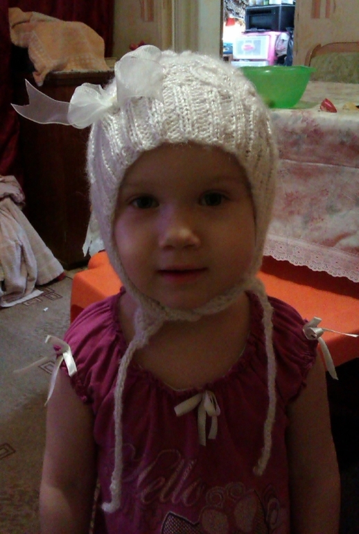 Снова шапка с косами - елочками