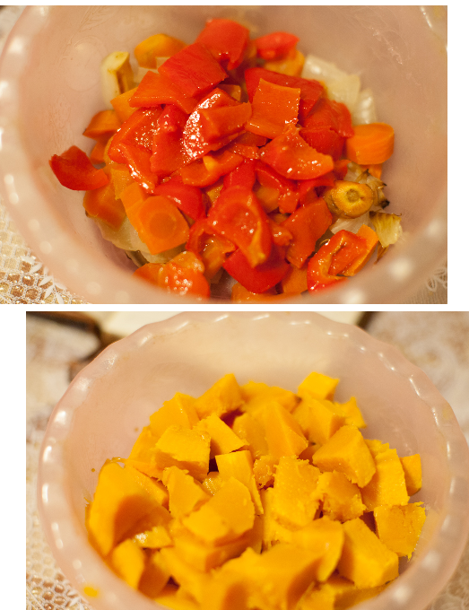 Салат из печеных овощей с тыквой и сыром Фета