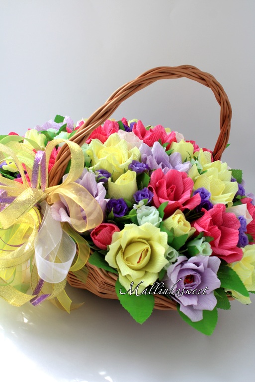 Корзина с конфетками ,  весенняя