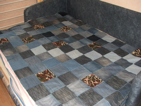 Джинсовый плед