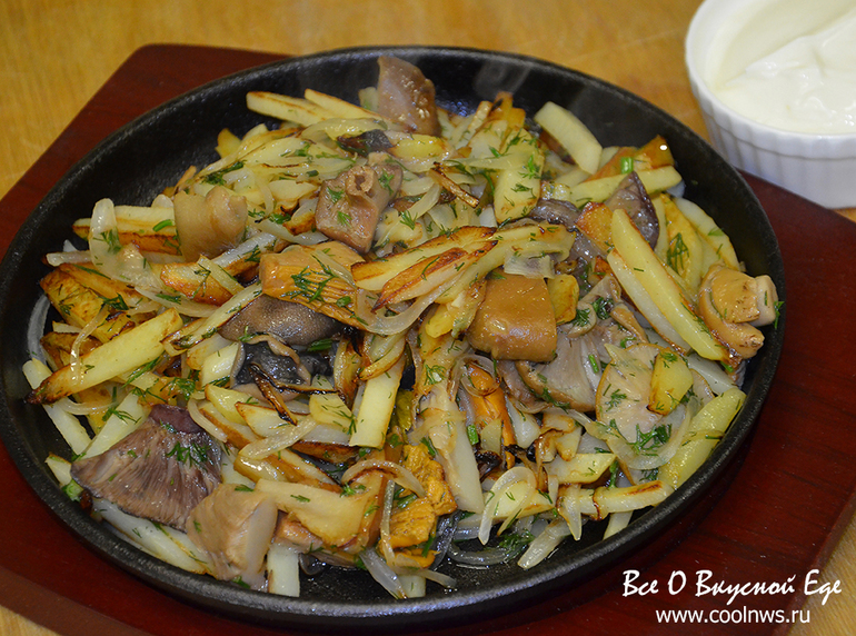 Как сделать вкусную жареную картошку с грибами