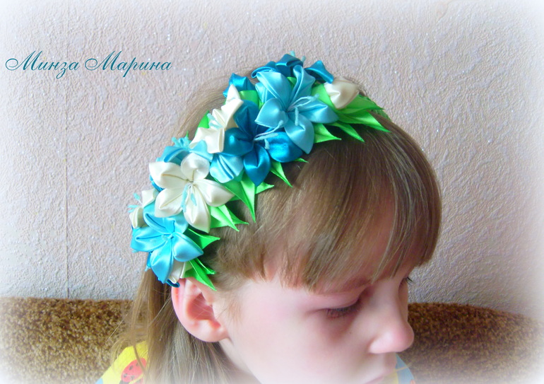 Ободок и цветок на заколке стреле