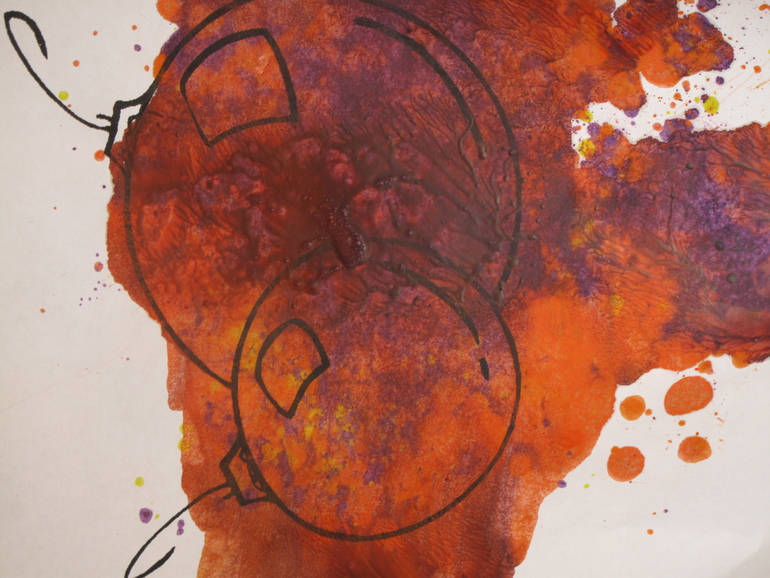 День 22 Восковые мелки заранее на терке протертые