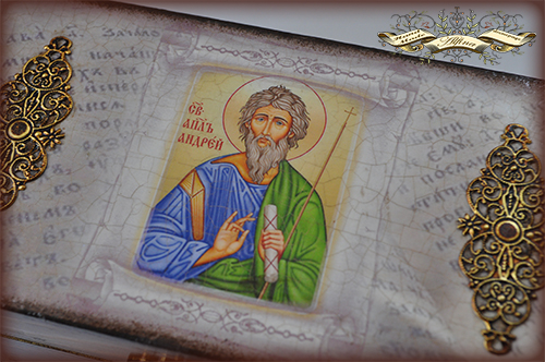 Шкатулка для церковных принадлежностей "Святой апостол Андрей Первозванный".