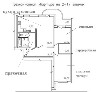 Перепланировка трешки