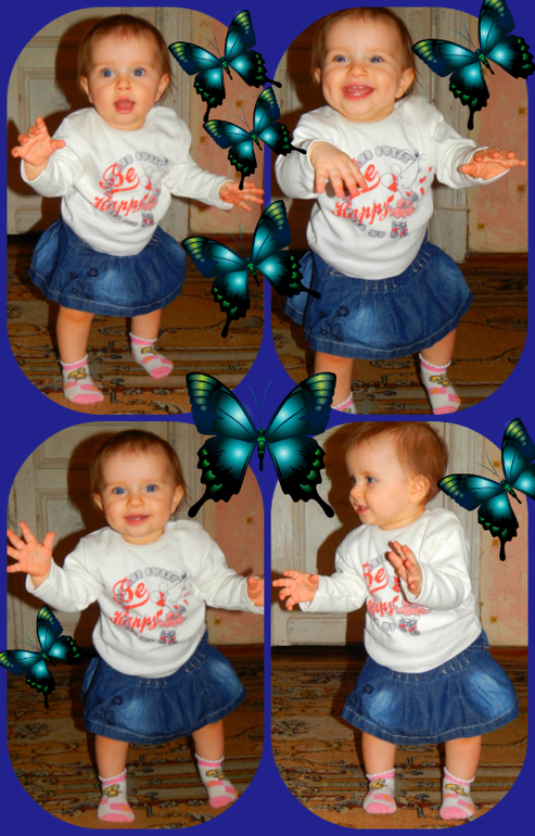 Милана пытается ходить))