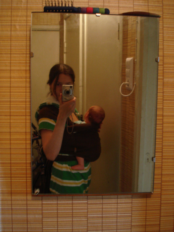 Трикотажный слинг, ребёнок 1,5 мес, КПК, второй опыт