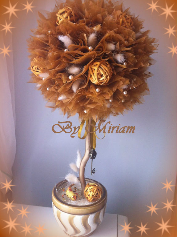 Теплое деревце горчичного цвета))