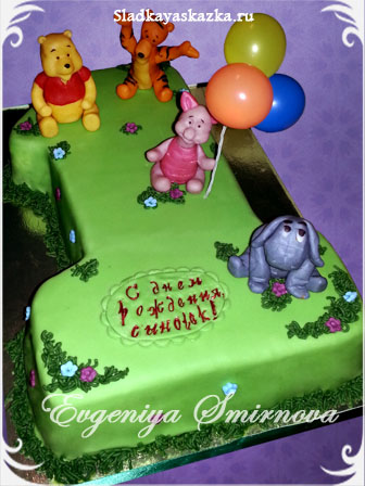торт Единичка с Винни и Ко