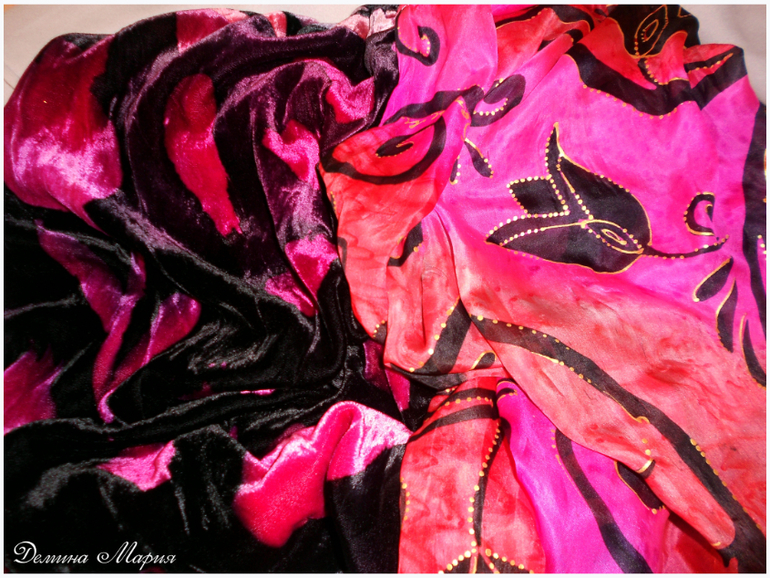 Бархатно-шелковый снуд "Волшебная ночь".