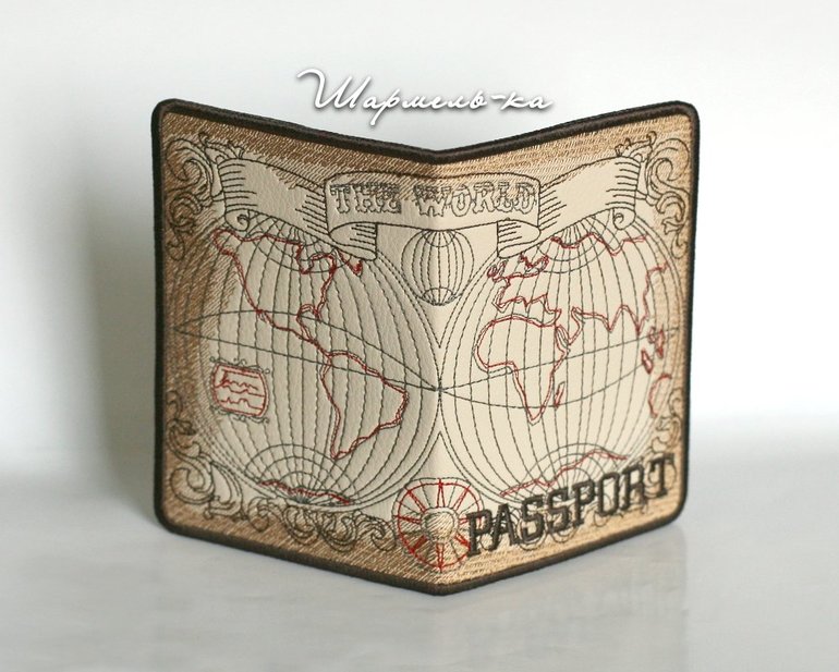 Вышитая обложка на загранпаспорт